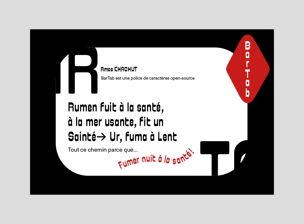 Visuel représentant tous les glyphes et autres signes de la version regular