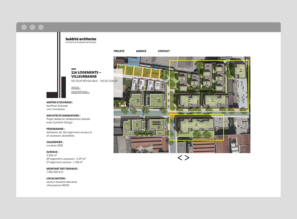 Visuel représentant la page d‘un projet